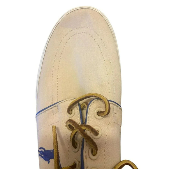 Polo Ralph Lauren Shoes Faxon Low Top Sneakers Canvas - Men’s 9.5 D - Khaki - Picture 8 of 8